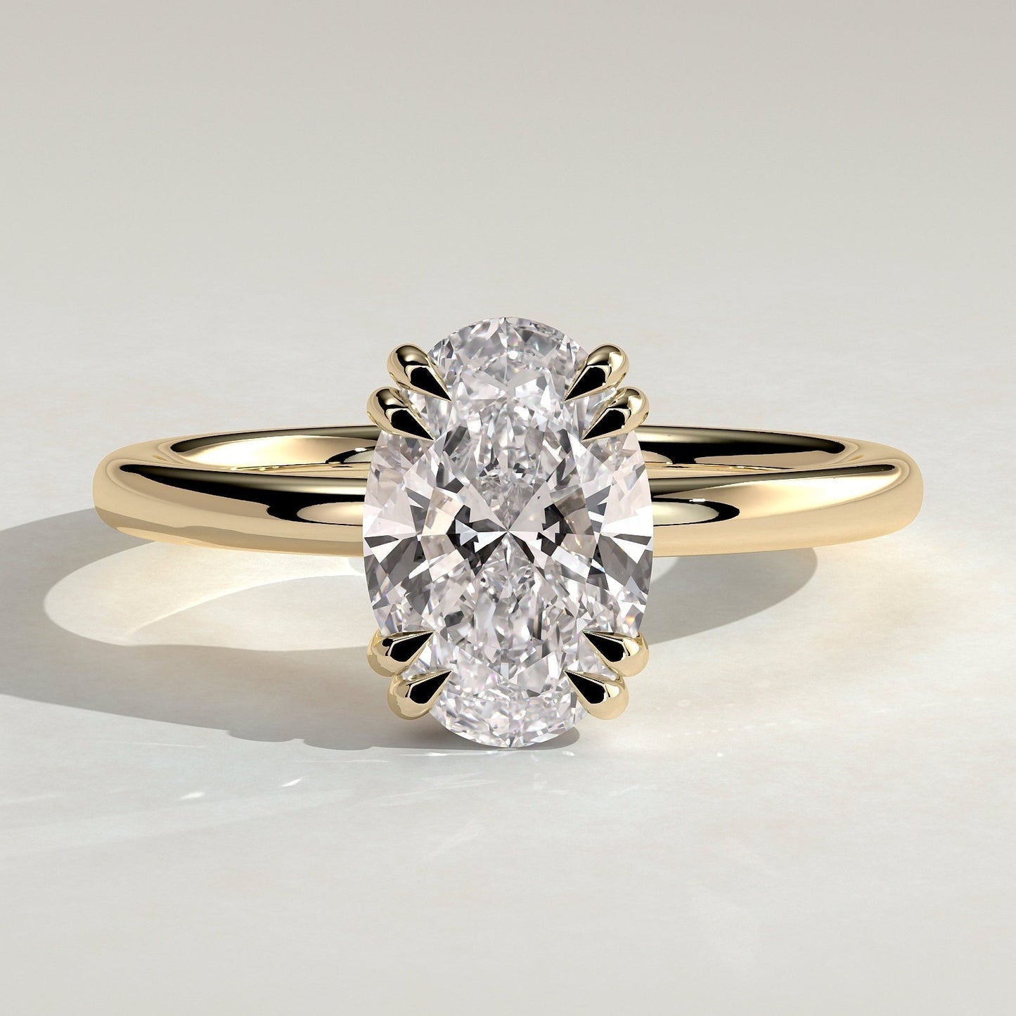 Oval Hidden Halo Lab Grown Diamond Engagement Ring