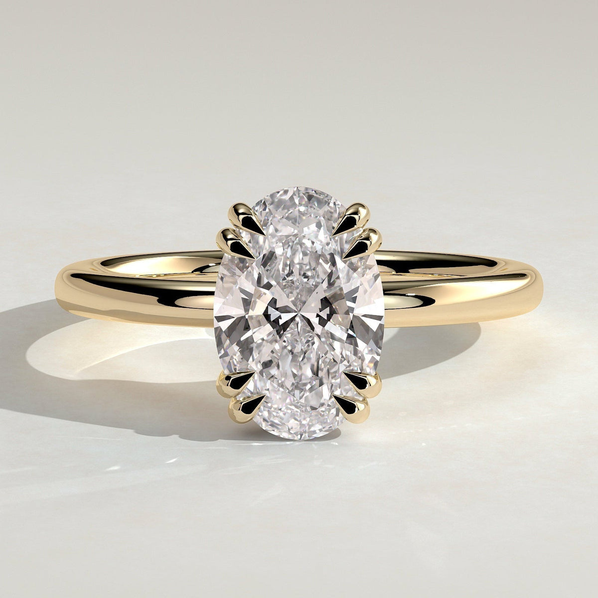 Oval Hidden Halo Lab Grown Diamond Engagement Ring