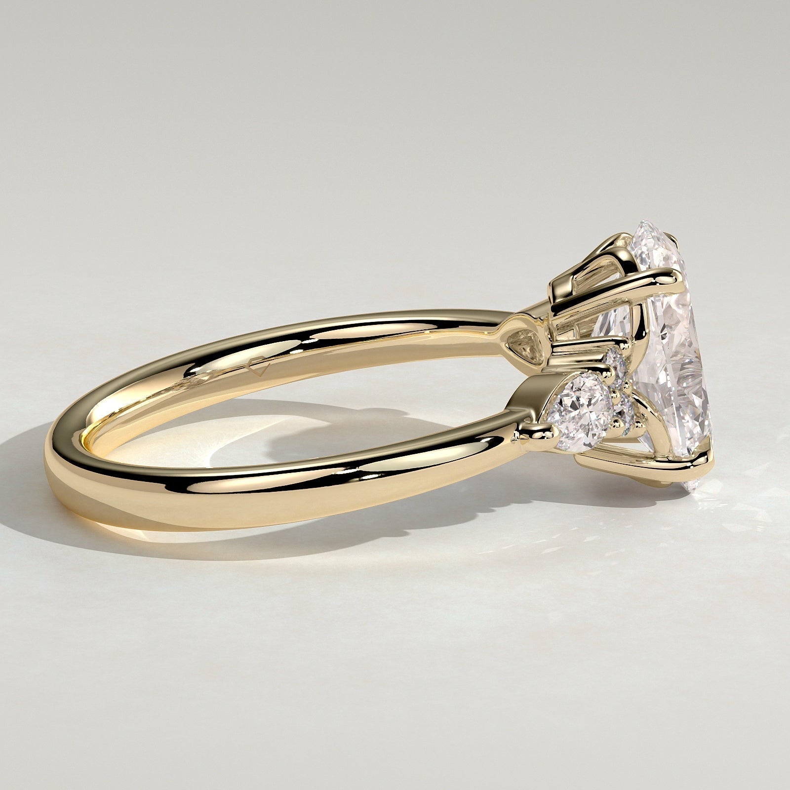 Oval Cluster Lab Grown Diamond Engagement Ring