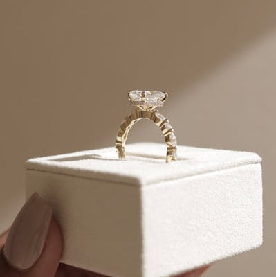 Radiant Hidden Halo Lab Grown Diamond Engagement Ring