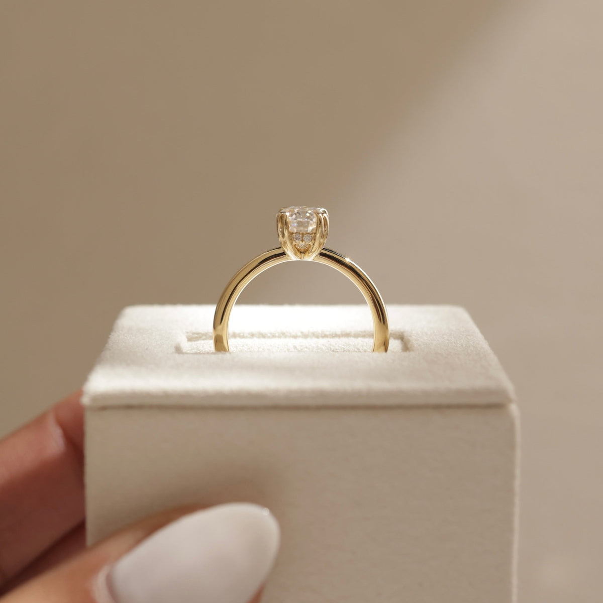 Oval Hidden Halo Lab Grown Diamond Engagement Ring