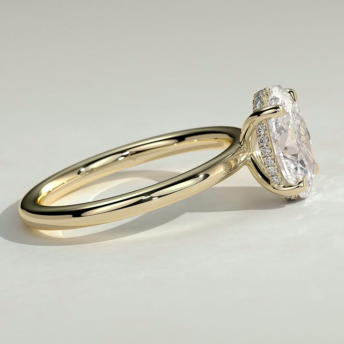 Oval Hidden Halo Lab Grown Diamond Engagement Ring