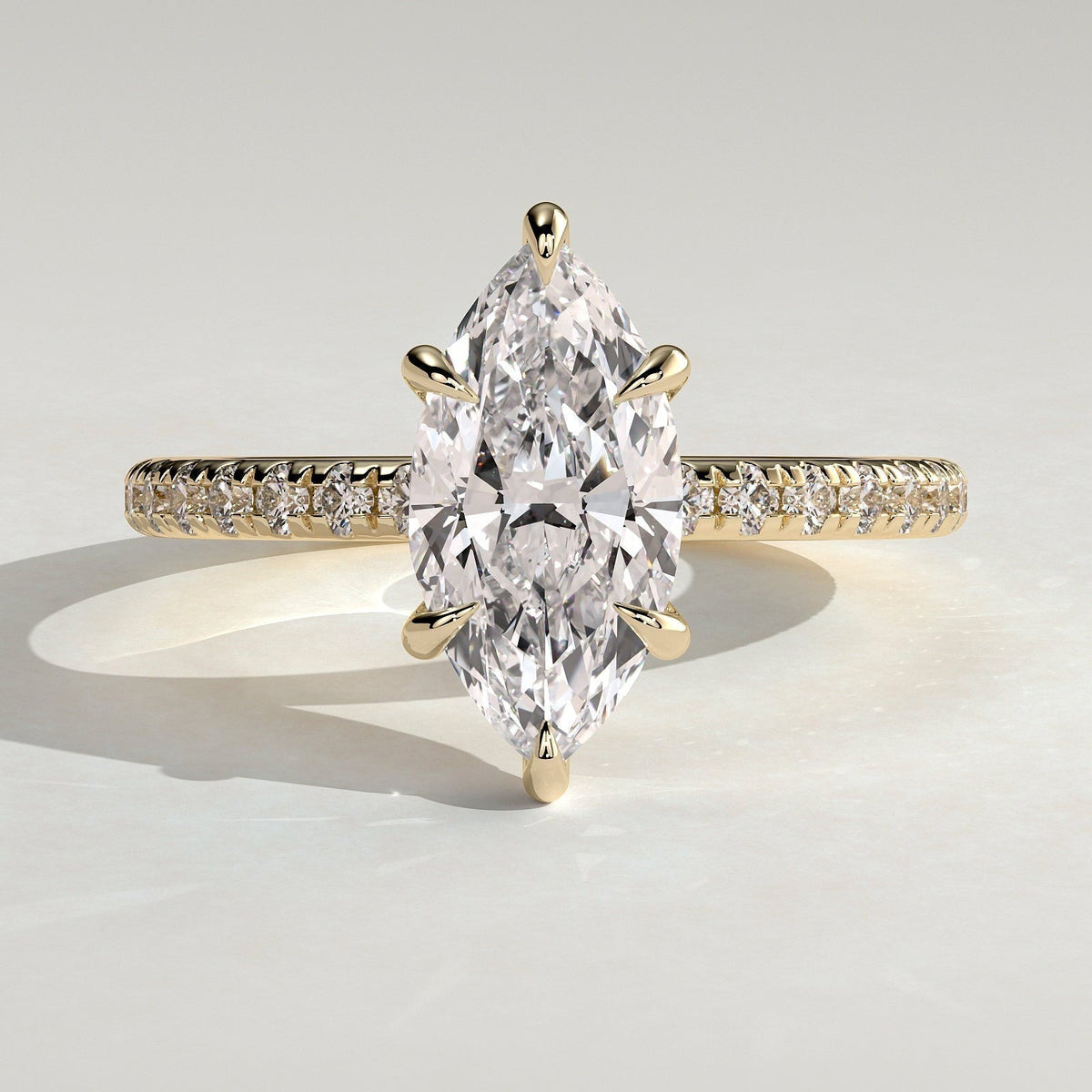 Marquise Hidden Halo & Pave Lab Grown Diamond Engagement Ring