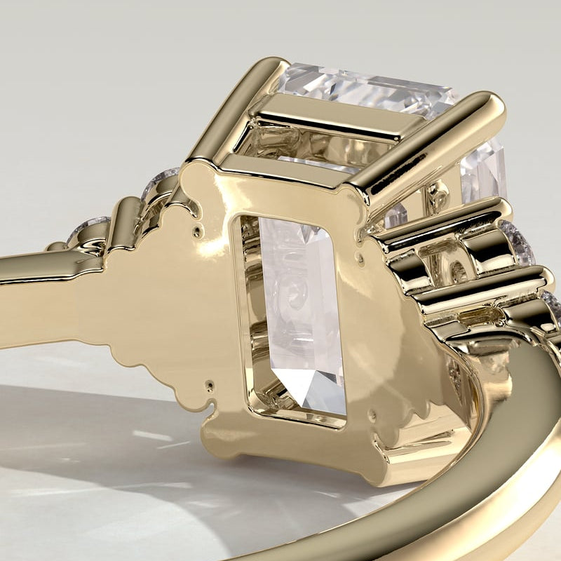 Emerald Cluster Lab Grown Diamond Engagement Ring