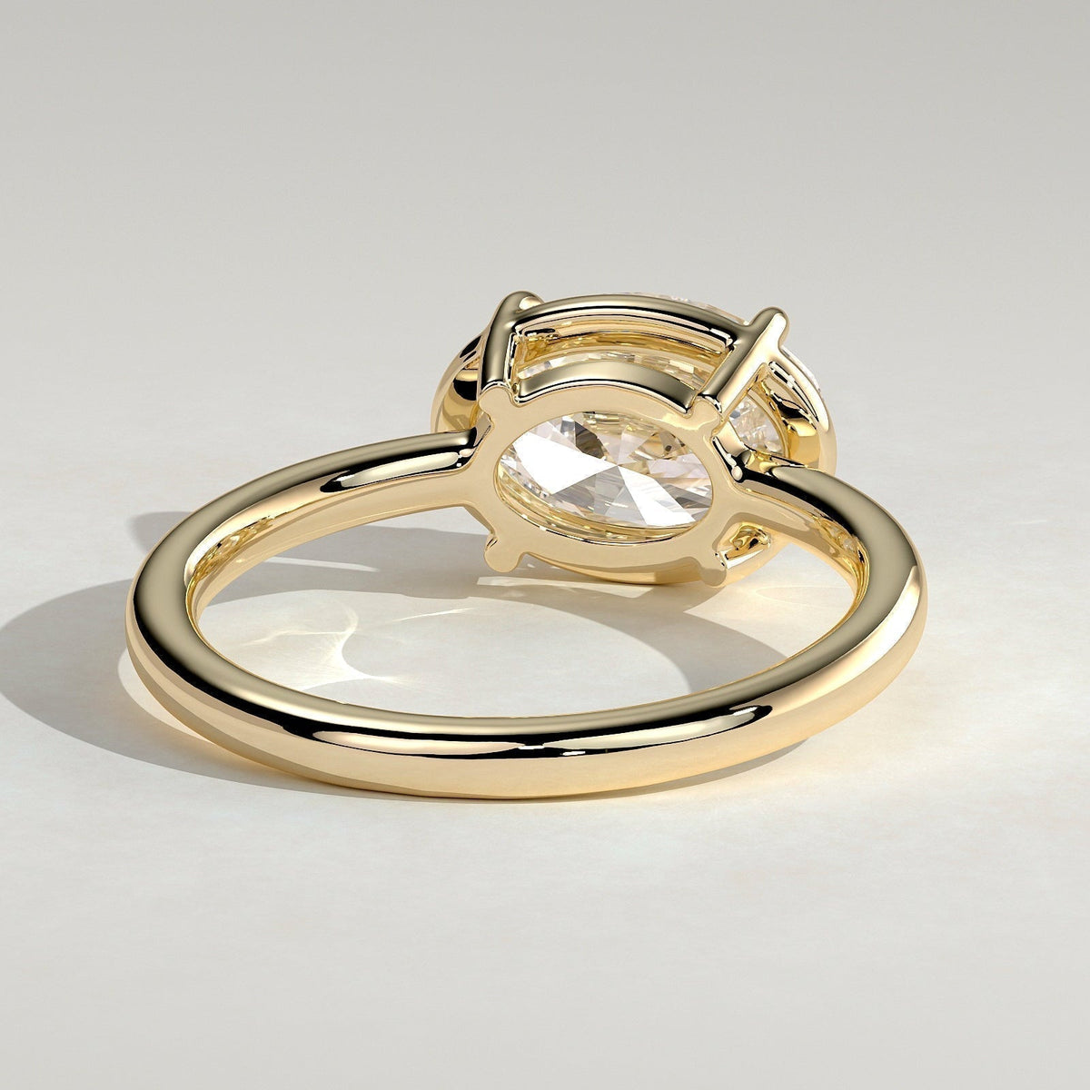 Oval Bezel Solitaire Lab Grown Diamond Engagement Ring