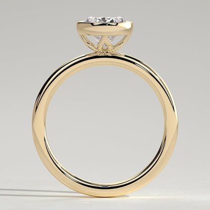 Oval Bezel Solitaire Lab Grown Diamond Engagement Ring