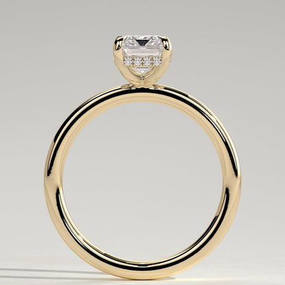 Emerald Hidden Halo Lab Grown Diamond Engagement Ring