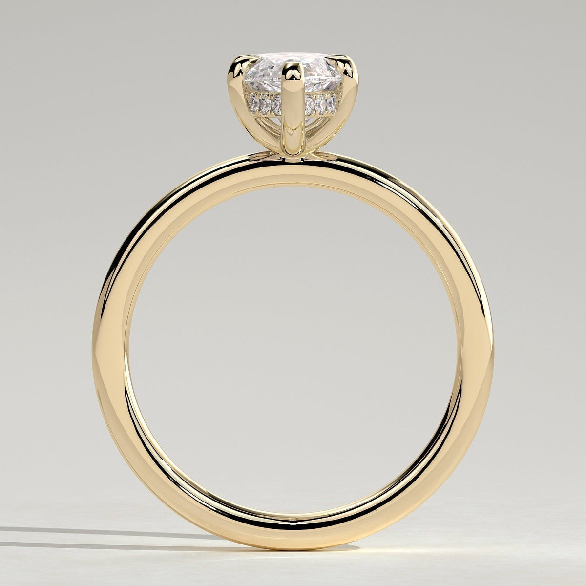 Marquise Hidden Halo Lab Grown Diamond Engagement Ring