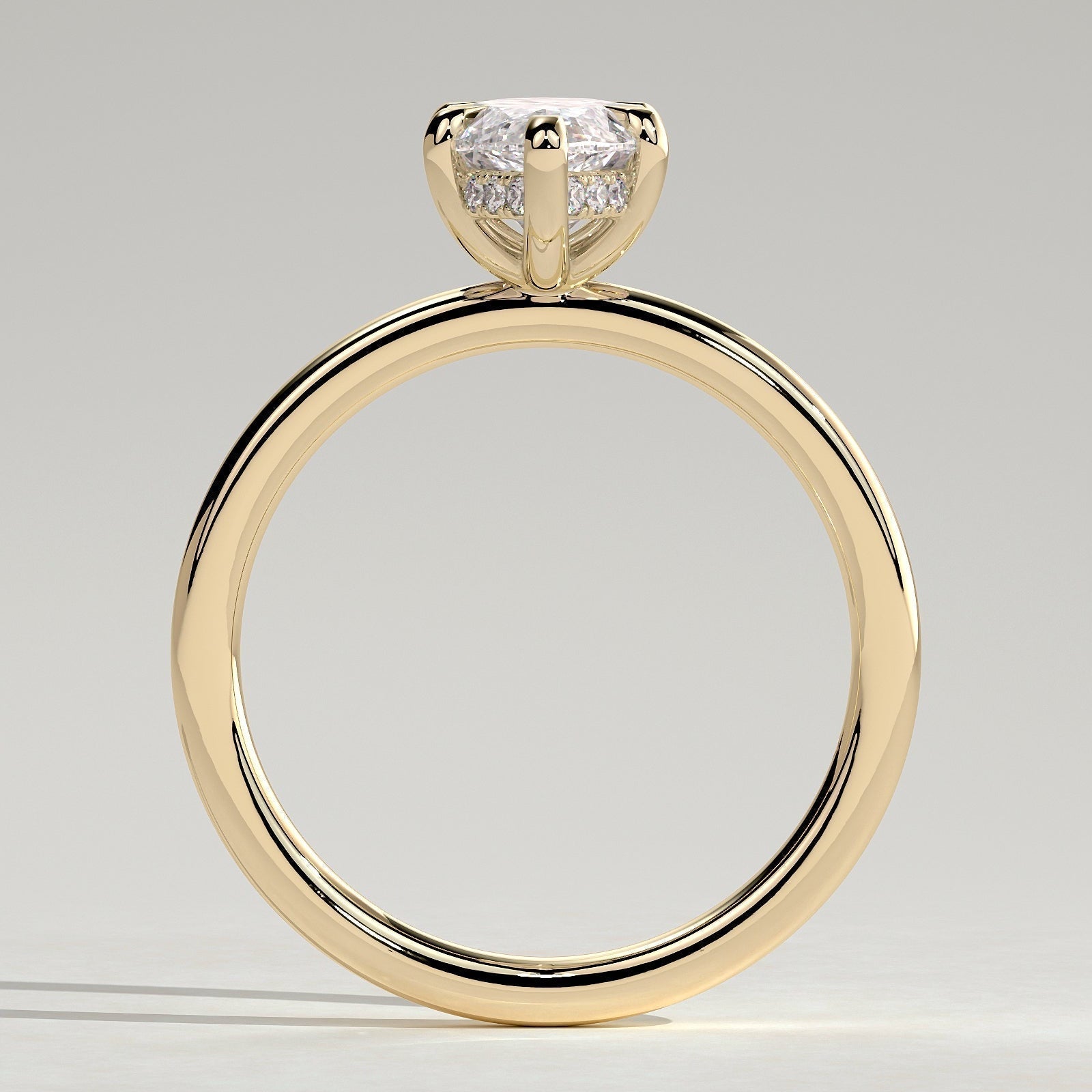 Marquise Hidden Halo Lab Grown Diamond Engagement Ring