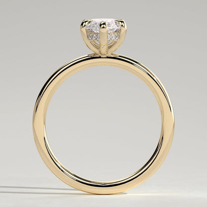 Marquise Hidden Halo Lab Grown Diamond Engagement Ring