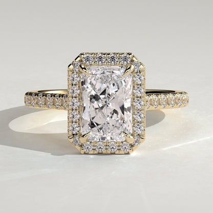 Radiant Halo & Pave Lab Grown Diamond Engagement Ring