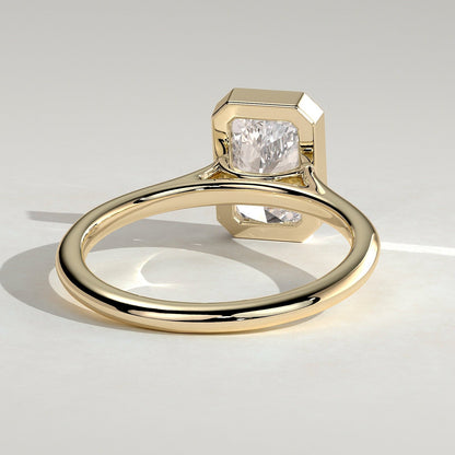 Radiant Bezel Solitaire Lab Grown Diamond Engagement Ring