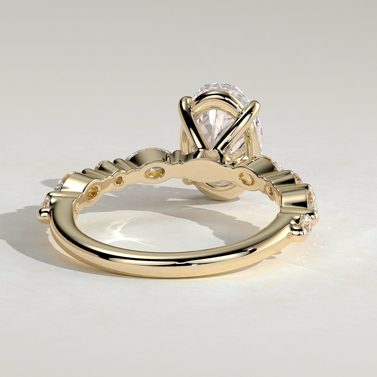 Oval Pave Lab Grown Diamond Engagement Ring