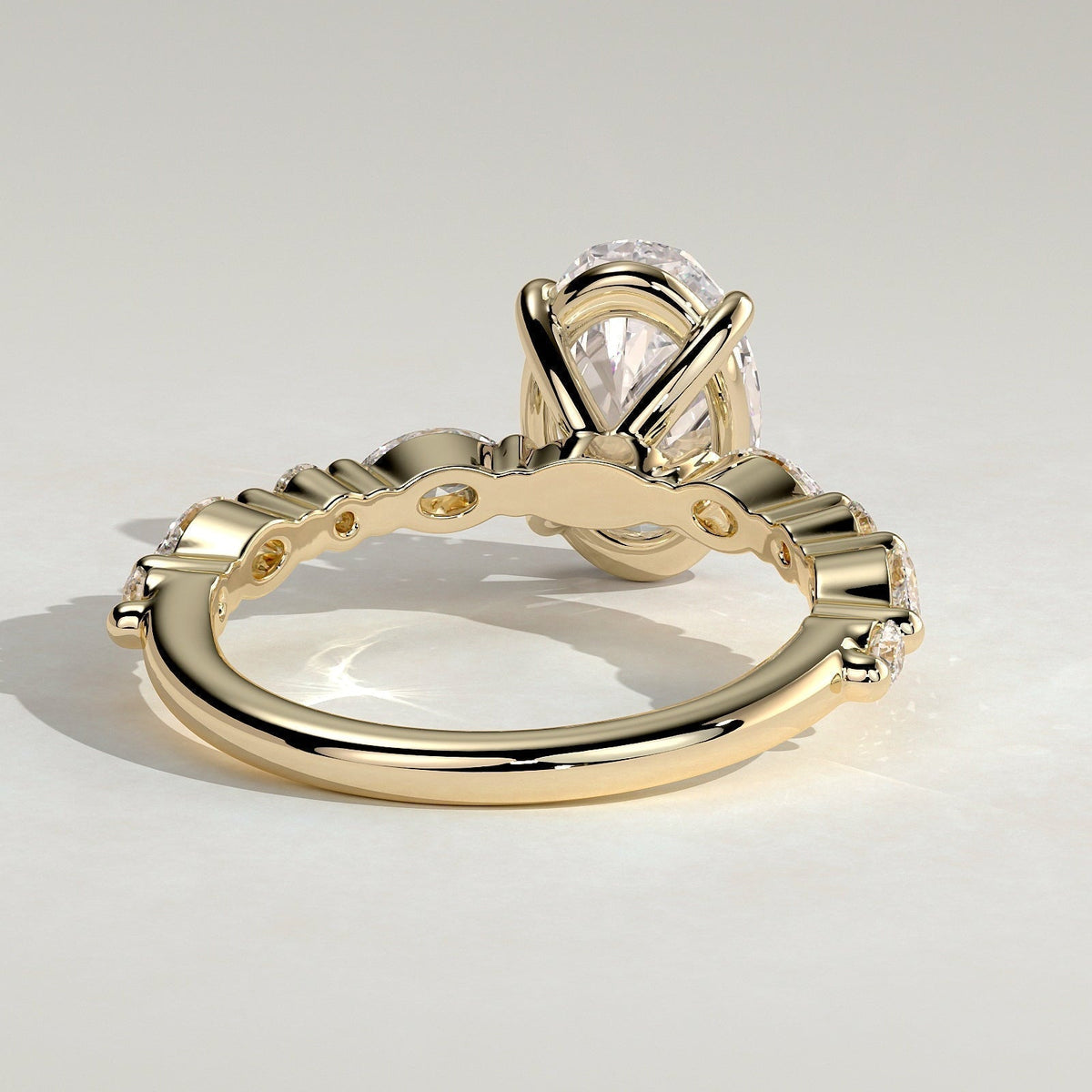 Oval Pave Lab Grown Diamond Engagement Ring