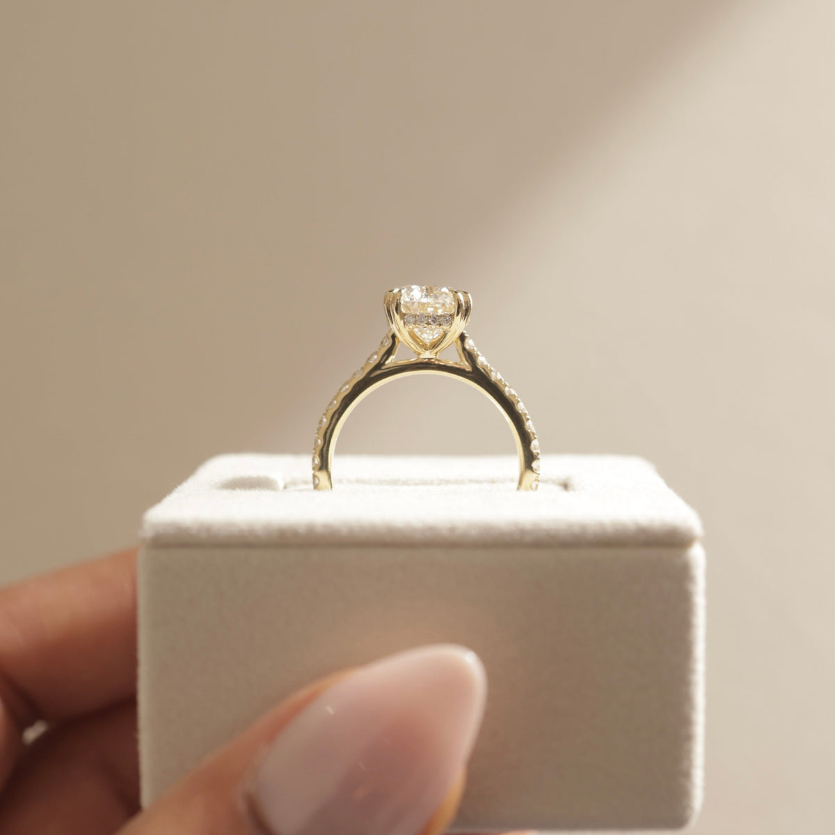 Oval Pave Lab Grown Diamond Engagement Ring
