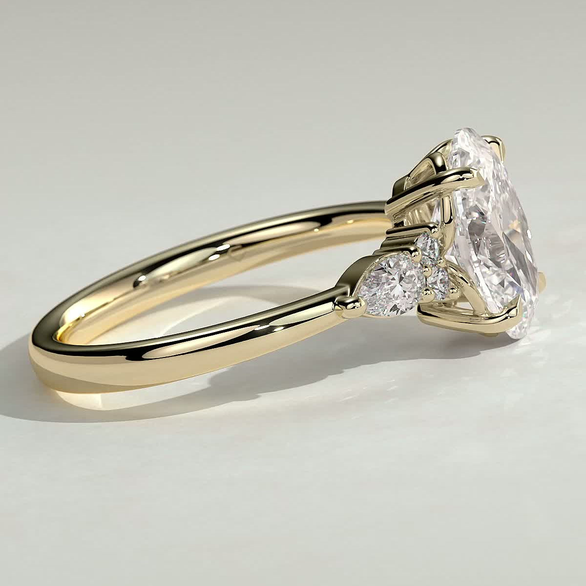 Oval Cluster Lab Grown Diamond Engagement Ring