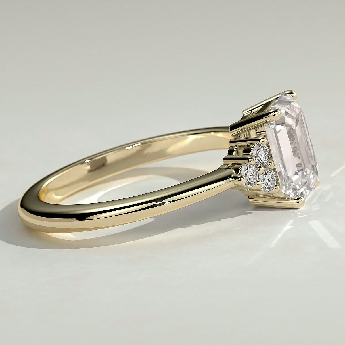 Emerald Cluster Lab Grown Diamond Engagement Ring