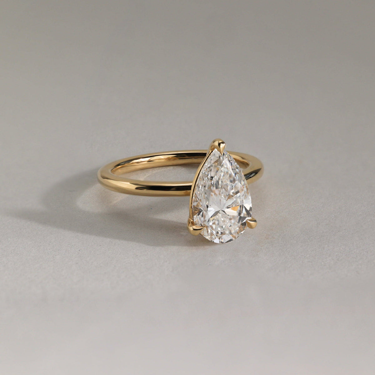 Pear Solitaire Lab Grown Diamond Engagement Ring