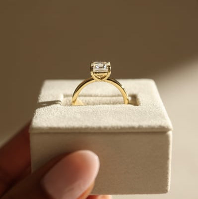 Asscher Solitaire Lab Grown Diamond Engagement Ring