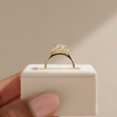 Marquise Three Stone Lab Grown Diamond Engagement Ring