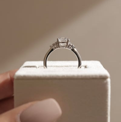 Round Cluster Lab Grown Diamond Engagement Ring