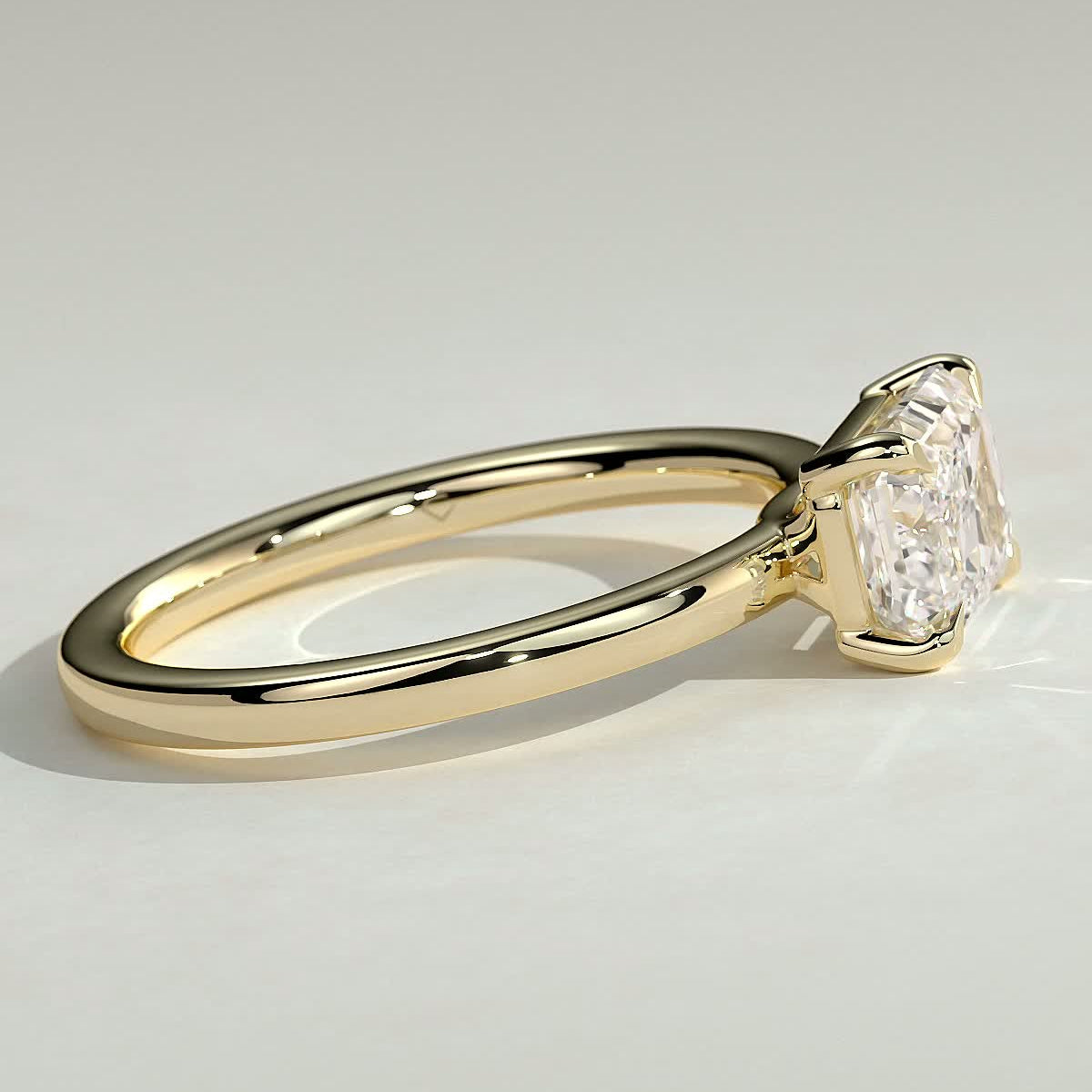 Emerald Solitaire Lab Grown Diamond Engagement Ring