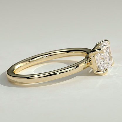 Emerald Solitaire Lab Grown Diamond Engagement Ring