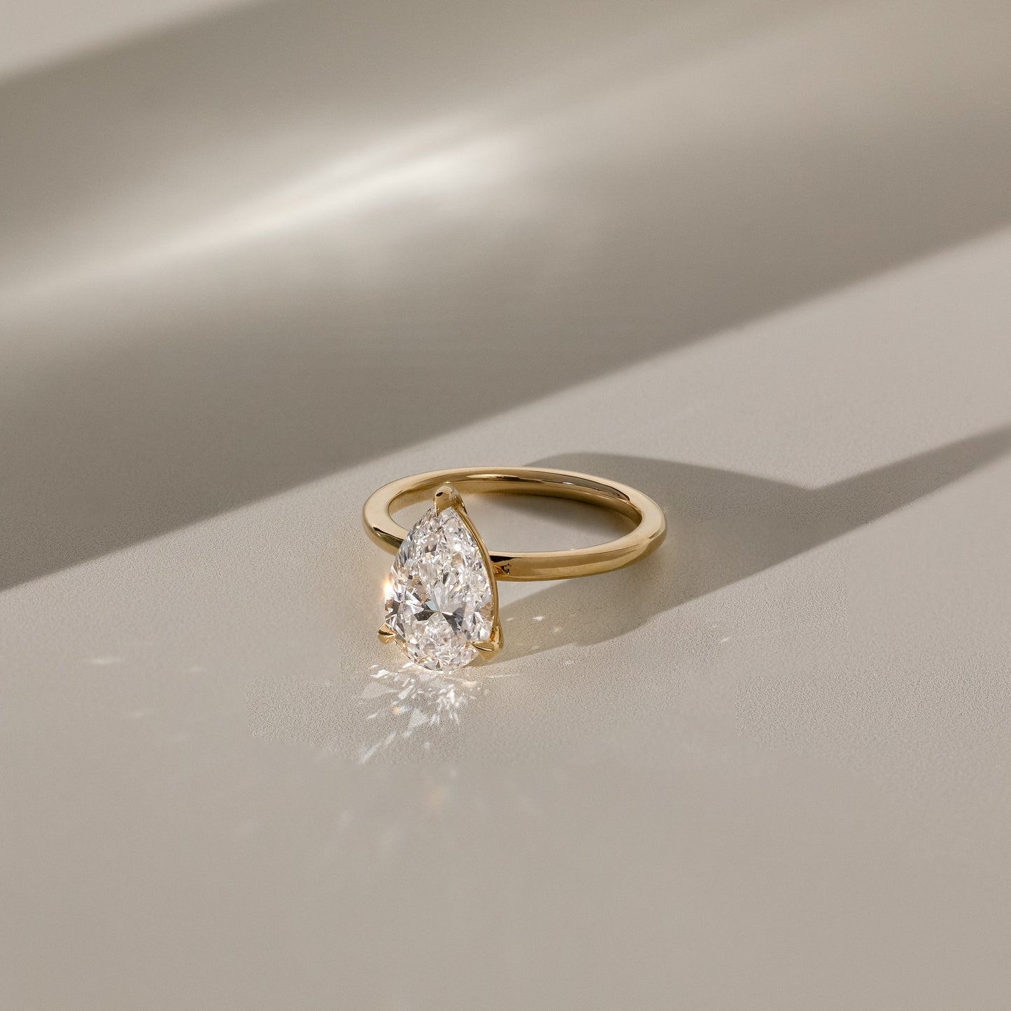 Pear Solitaire Lab Grown Diamond Engagement Ring