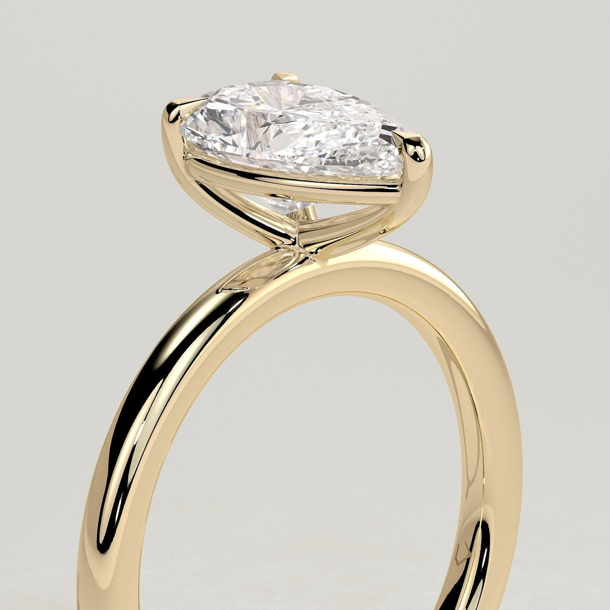 Pear Solitaire Lab Grown Diamond Engagement Ring