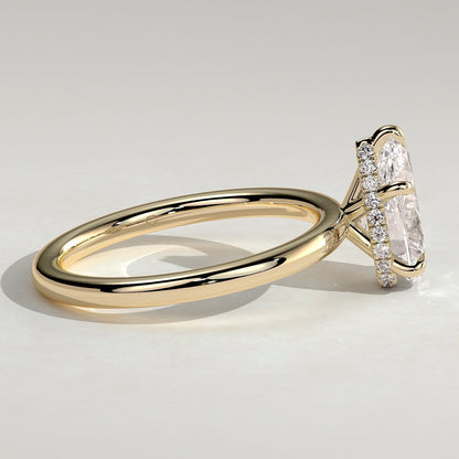 Pear Hidden Halo Lab Grown Diamond Engagement Ring