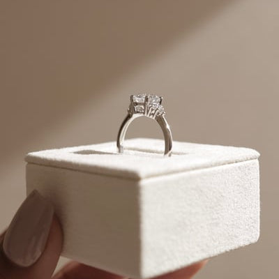 Round Cluster Lab Grown Diamond Engagement Ring
