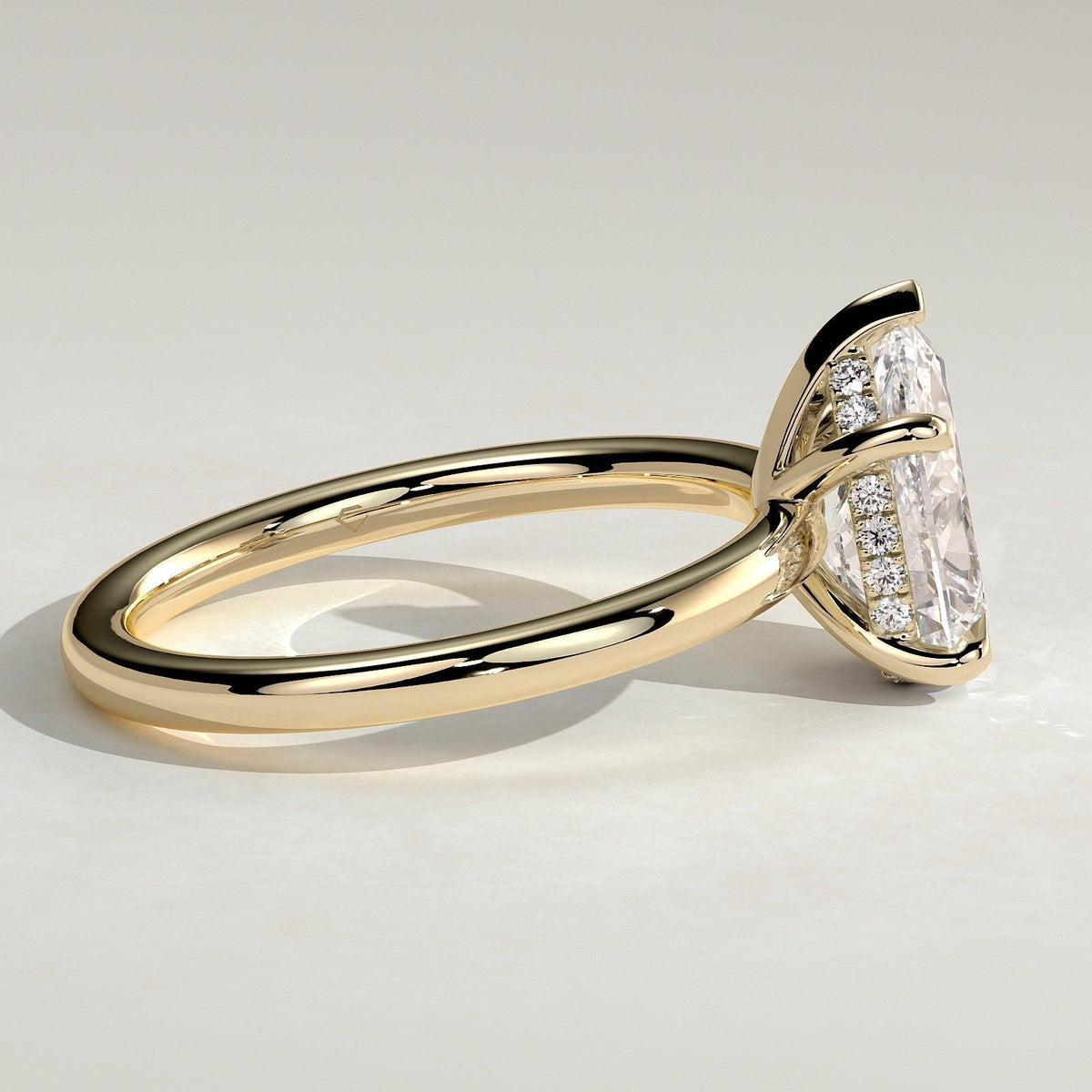 Pear Hidden Halo Lab Grown Diamond Engagement Ring