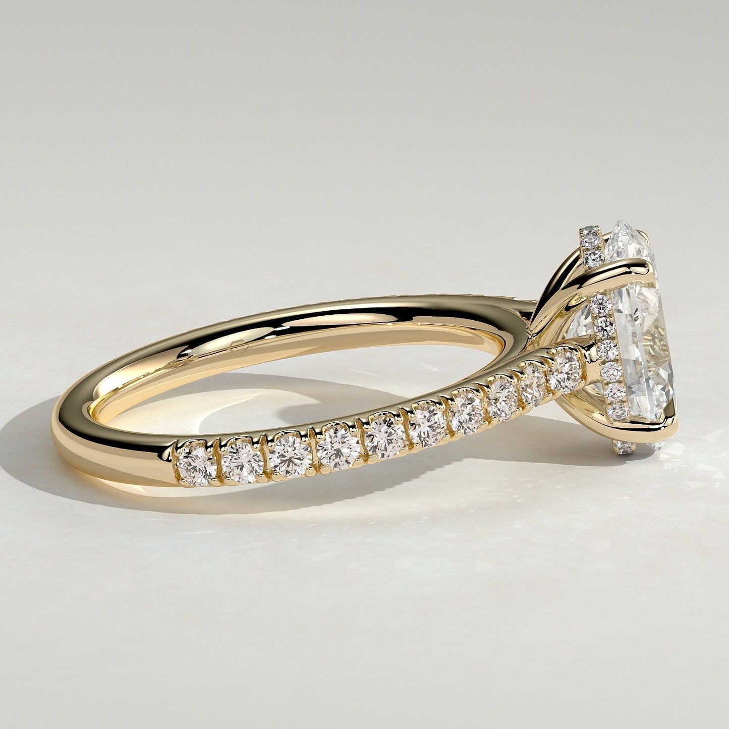 Oval Pave Lab Grown Diamond Engagement Ring