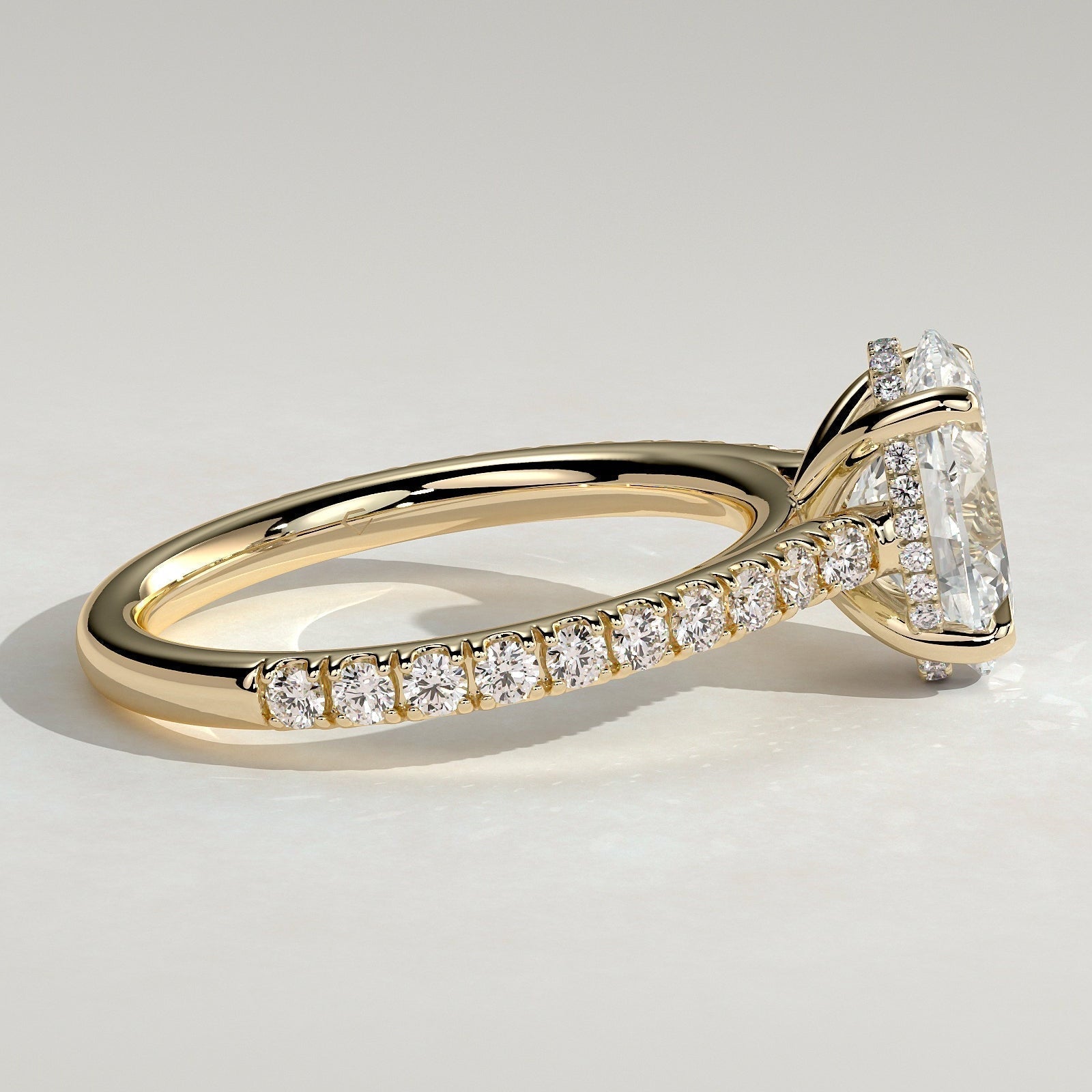 Oval Pave Lab Grown Diamond Engagement Ring