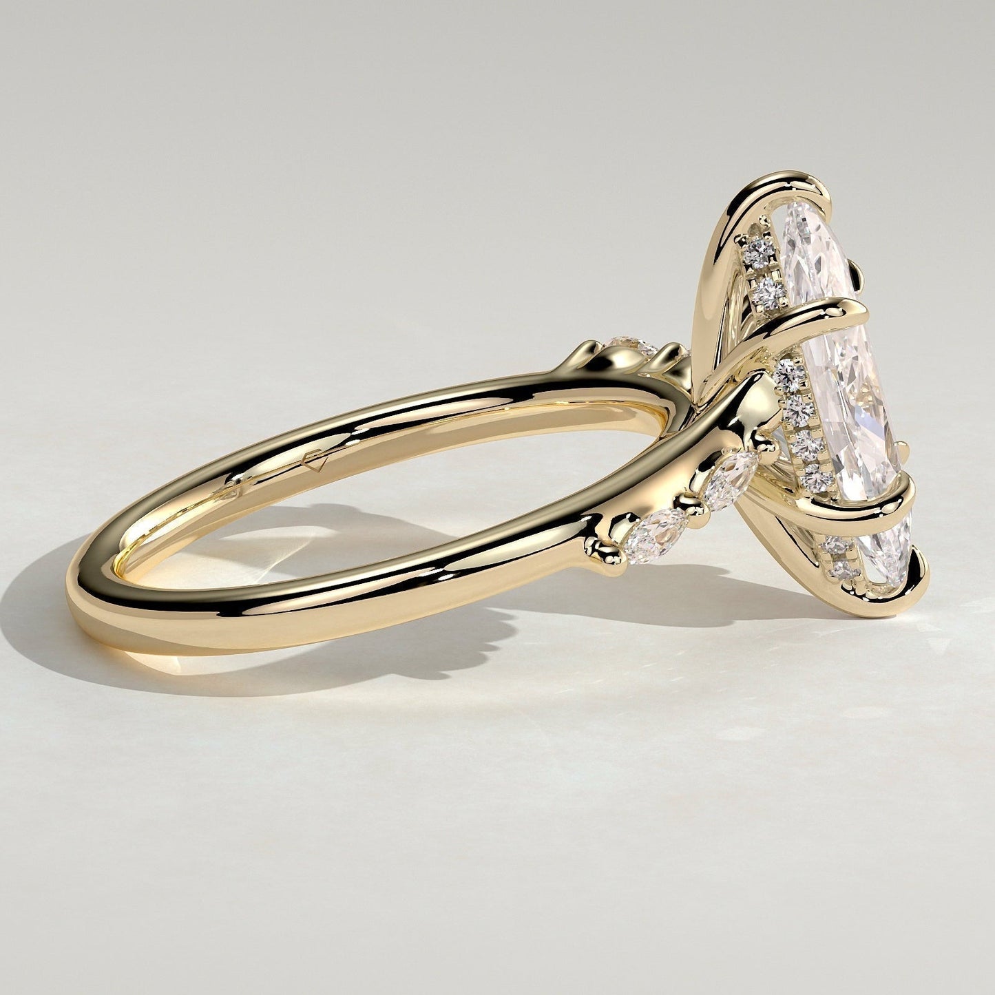 Marquise Pave Lab Grown Diamond Engagement Ring