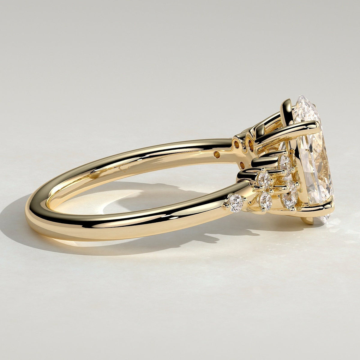 Oval Cluster Lab Grown Diamond Engagement Ring