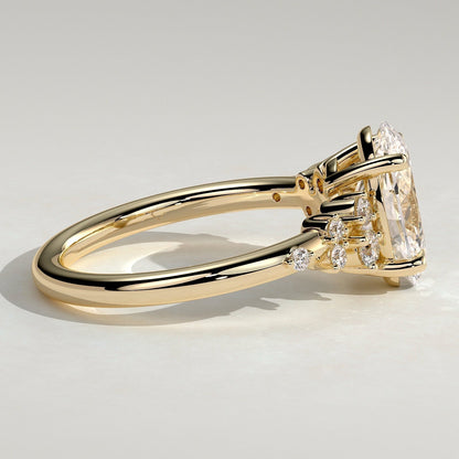 Oval Cluster Lab Grown Diamond Engagement Ring