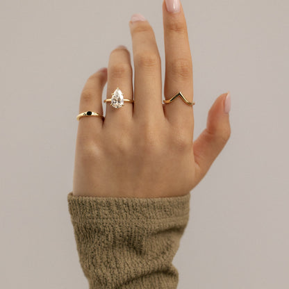 Pear Hidden Halo Lab Grown Diamond Engagement Ring