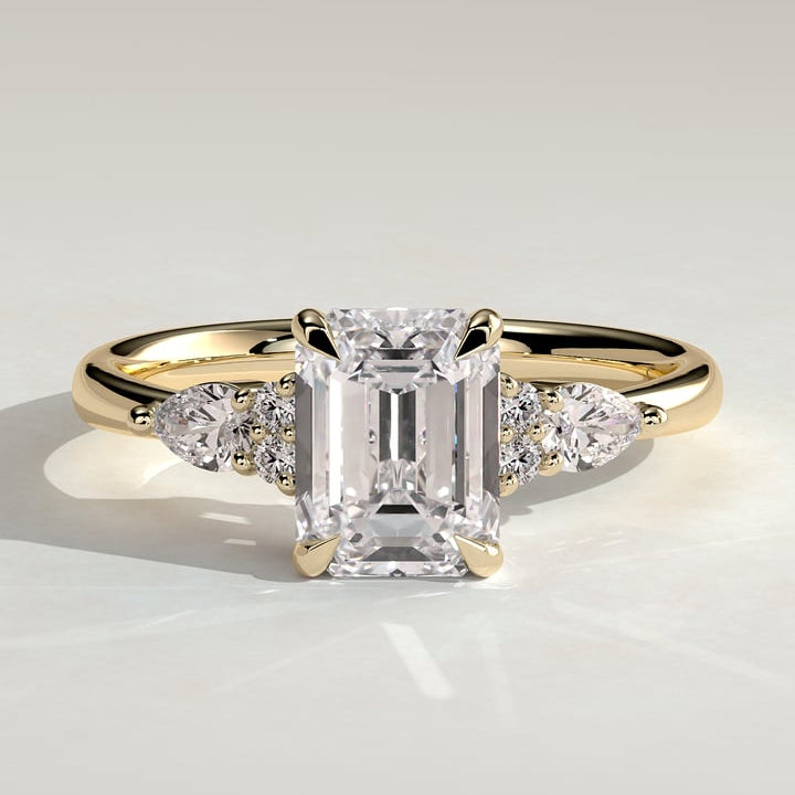Emerald Cluster Lab Grown Diamond Engagement Ring