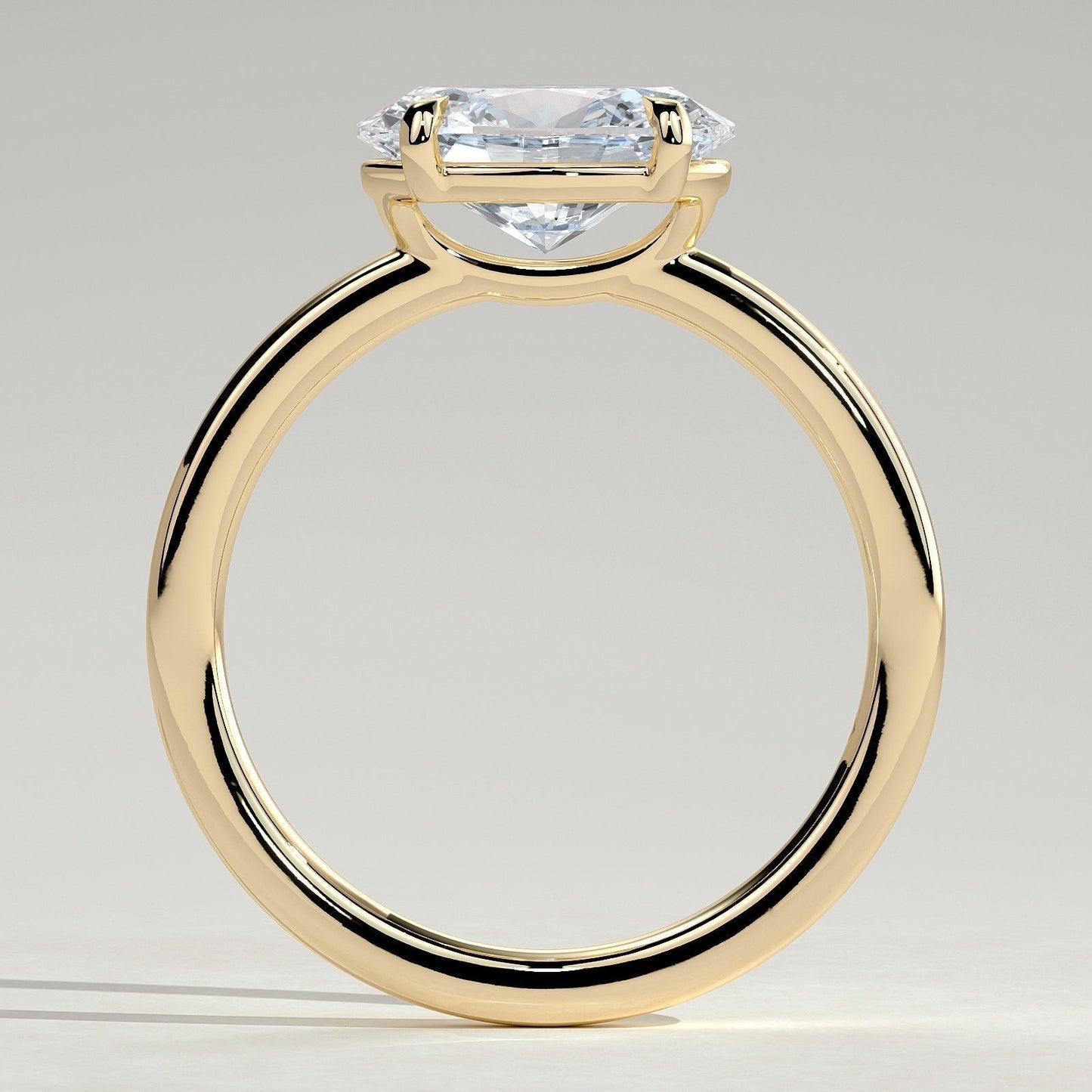 East West Oval Solitaire Lab Grown Diamond Engagement Ring