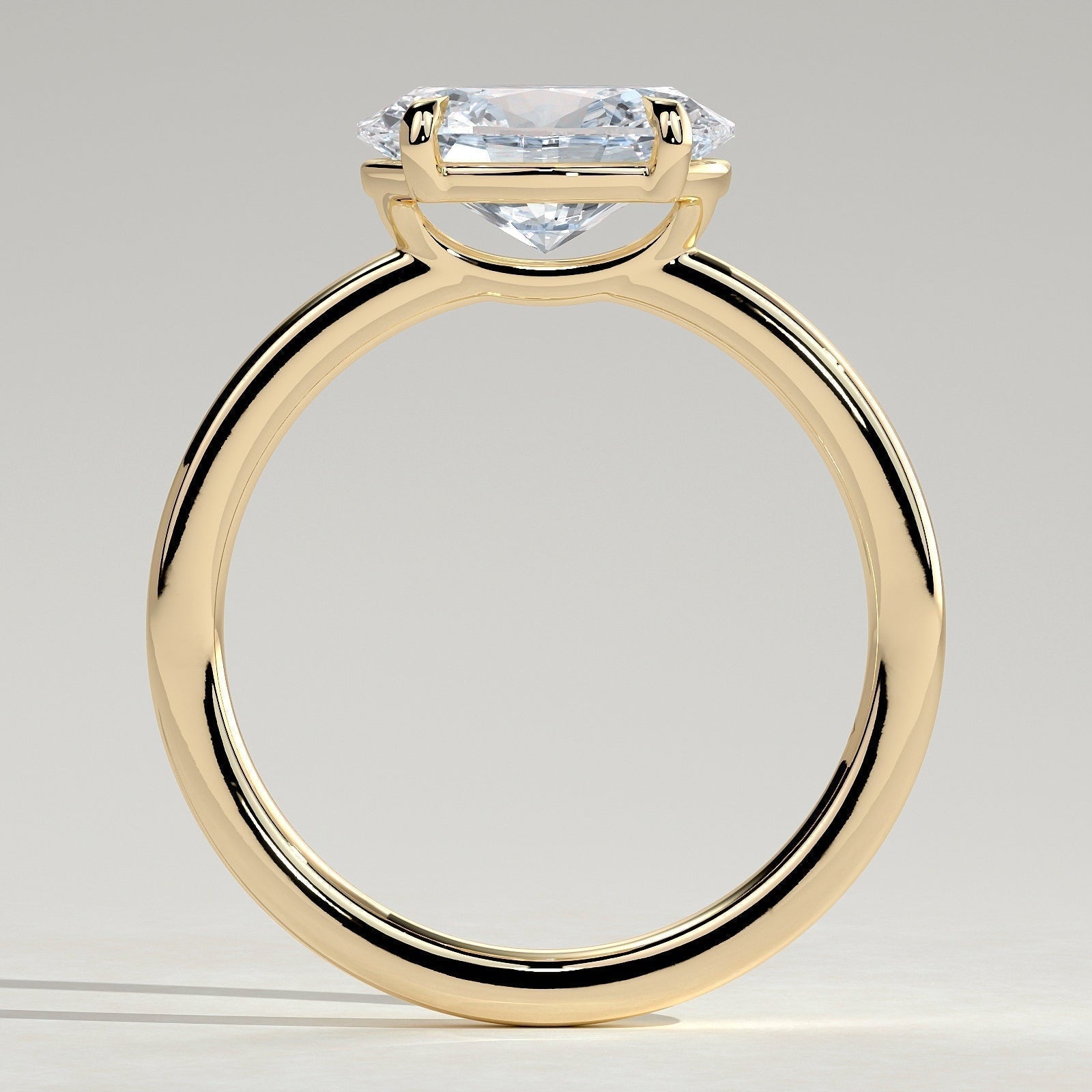 East West Oval Solitaire Lab Grown Diamond Engagement Ring