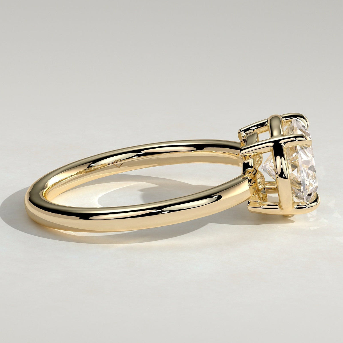 Oval Bezel Solitaire Lab Grown Diamond Engagement Ring