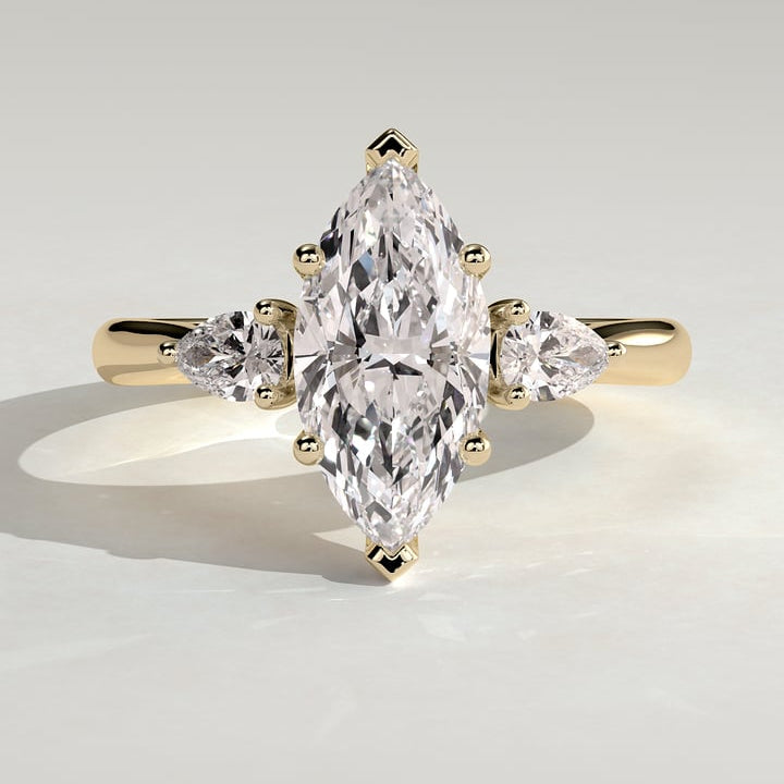 Marquise Three Stone Lab Grown Diamond Engagement Ring