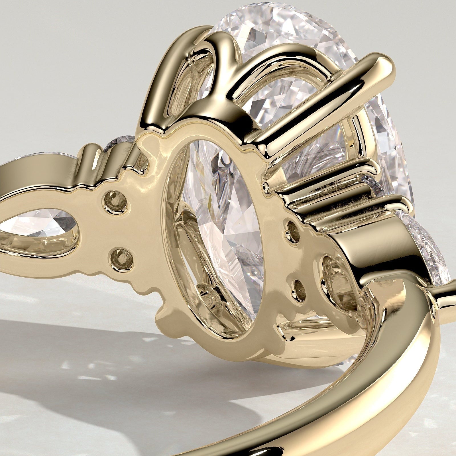 Oval Cluster Lab Grown Diamond Engagement Ring