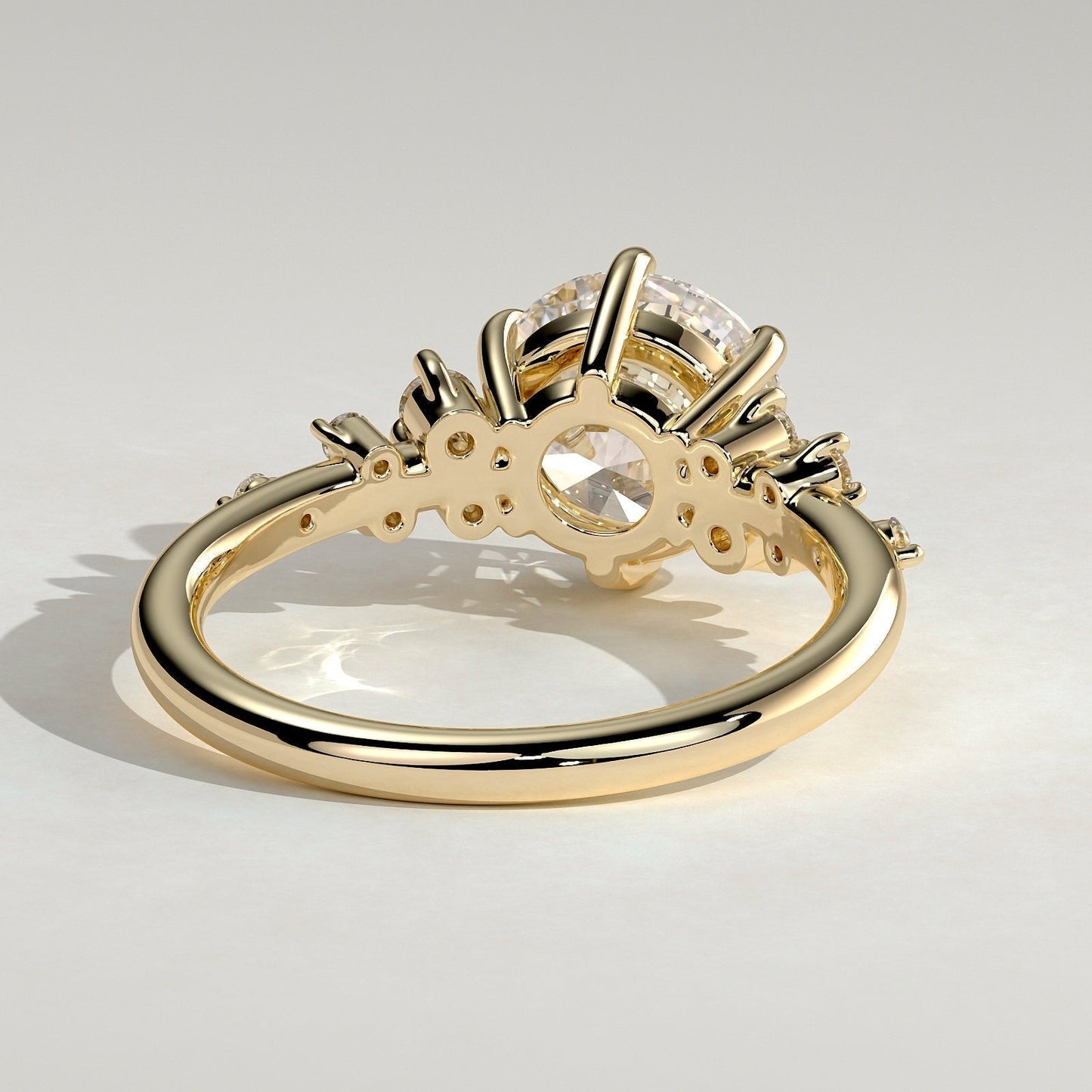 Round Cluster Lab Grown Diamond Engagement Ring
