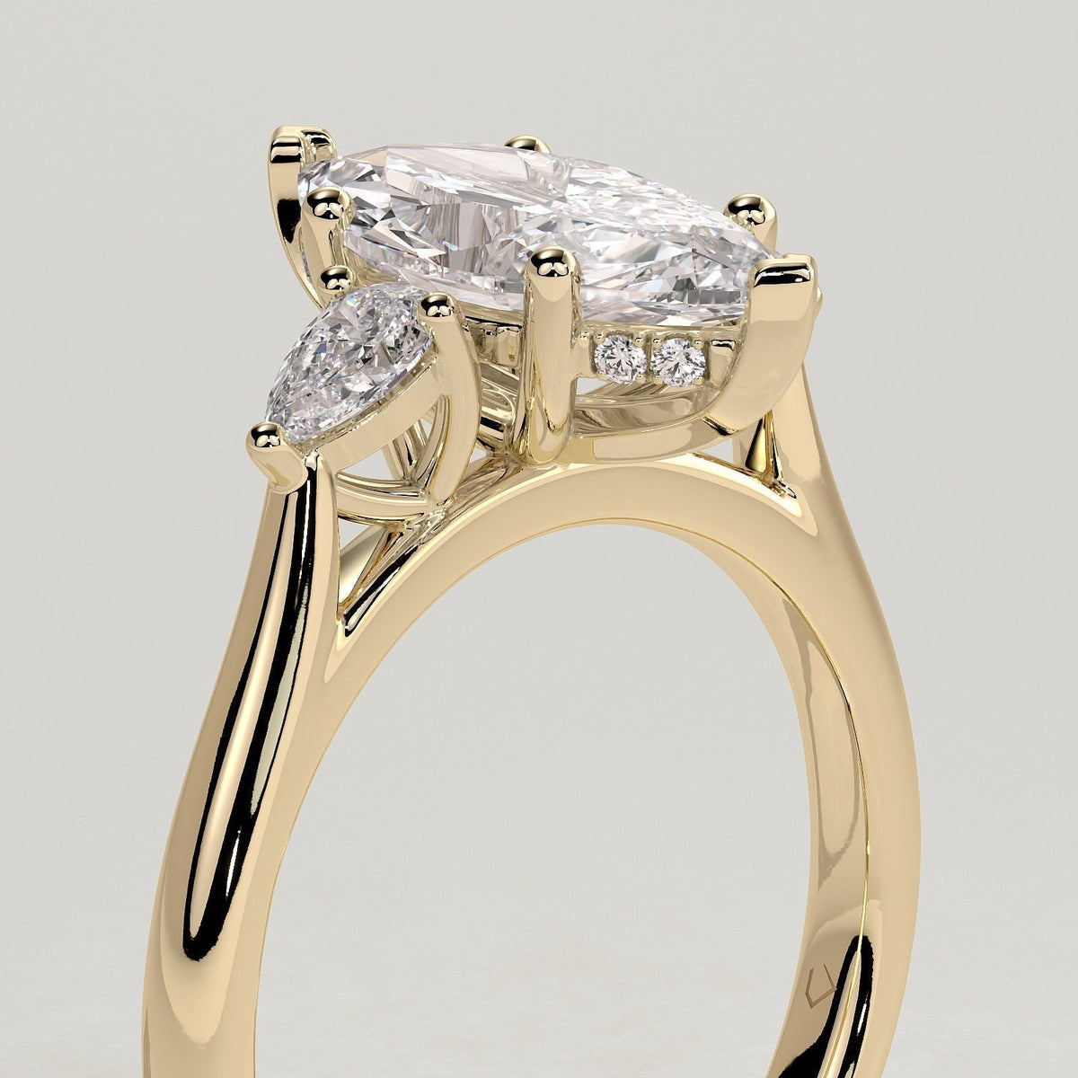 Marquise Three Stone Lab Grown Diamond Engagement Ring