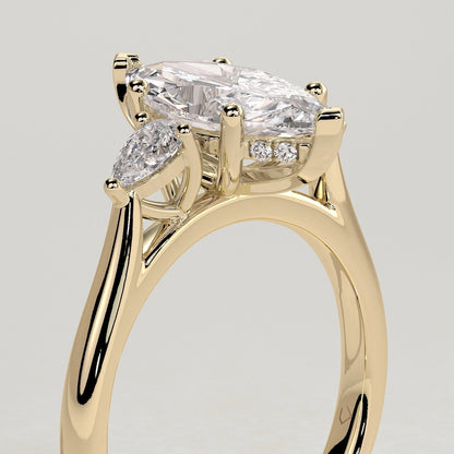 Marquise Three Stone Lab Grown Diamond Engagement Ring