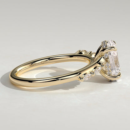 Oval Hidden Halo & Pave Lab Grown Diamond Engagement Ring