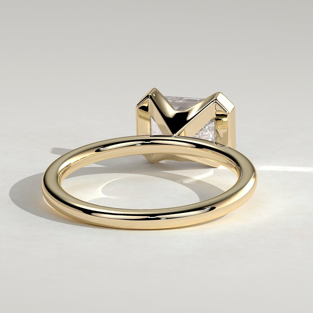 Emerald Solitaire Lab Grown Diamond Engagement Ring