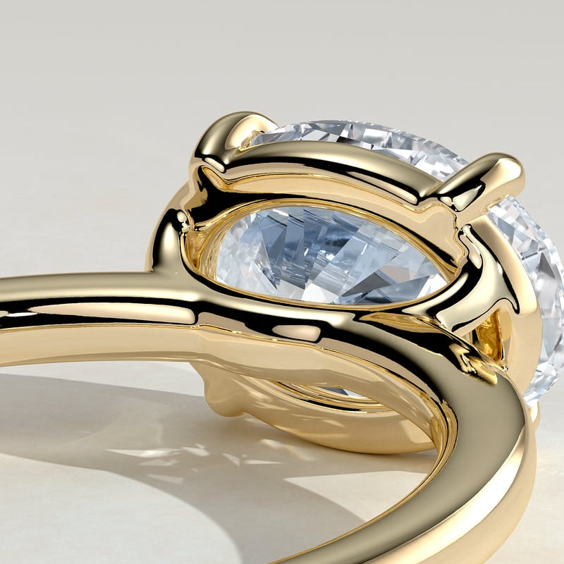 East West Oval Solitaire Lab Grown Diamond Engagement Ring